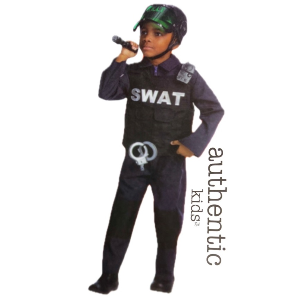 AUTHENTIC KIDS SWAT Police Uniform  Halloween Costume Boys Size XS (3/4)